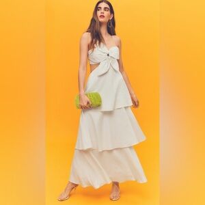 FARM Rio Off White Flower Maxi Dress